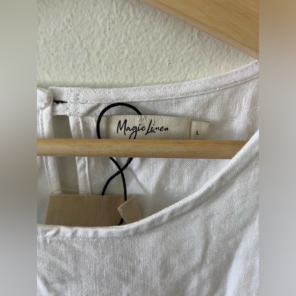 ROYAL TOSCANA LINEN DRESS IN WHITE - Picture 8 of 9